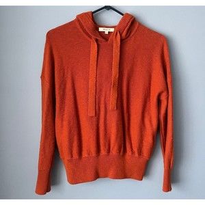 Madewell Clairview Hoodie Sweater Cropped In Maple Glow XXS